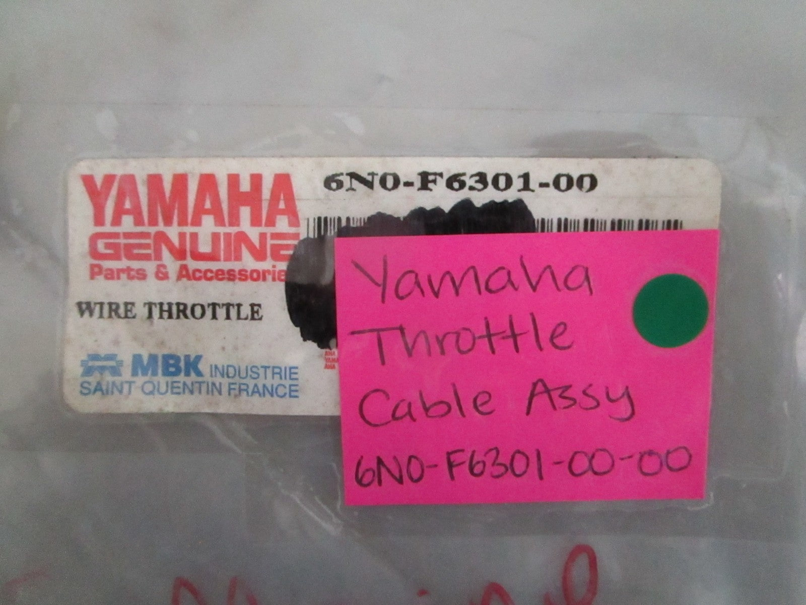 NEW OEM 6N0-F6301-00-00 Yamaha Throttle Cable Assy 0820