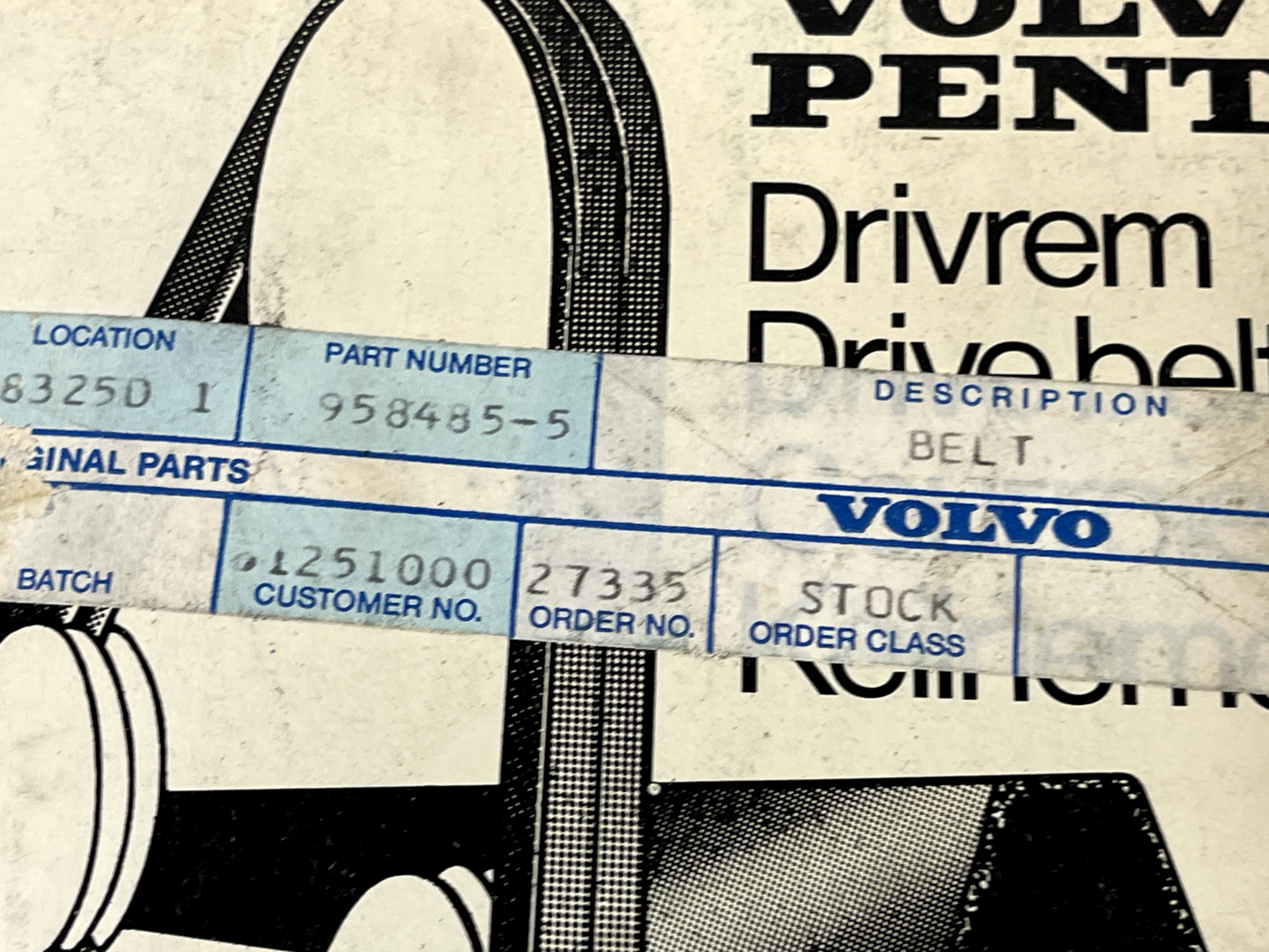 *NEW OEM* 0670 Volvo Penta V-Belt 966856 966856-7