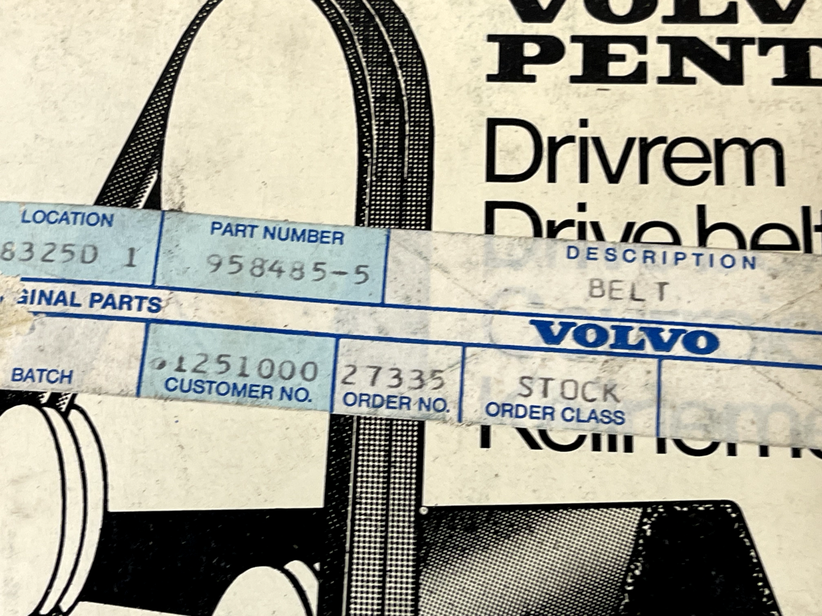 *NEW OEM* 0670 Volvo Penta V-Belt 966856 966856-7