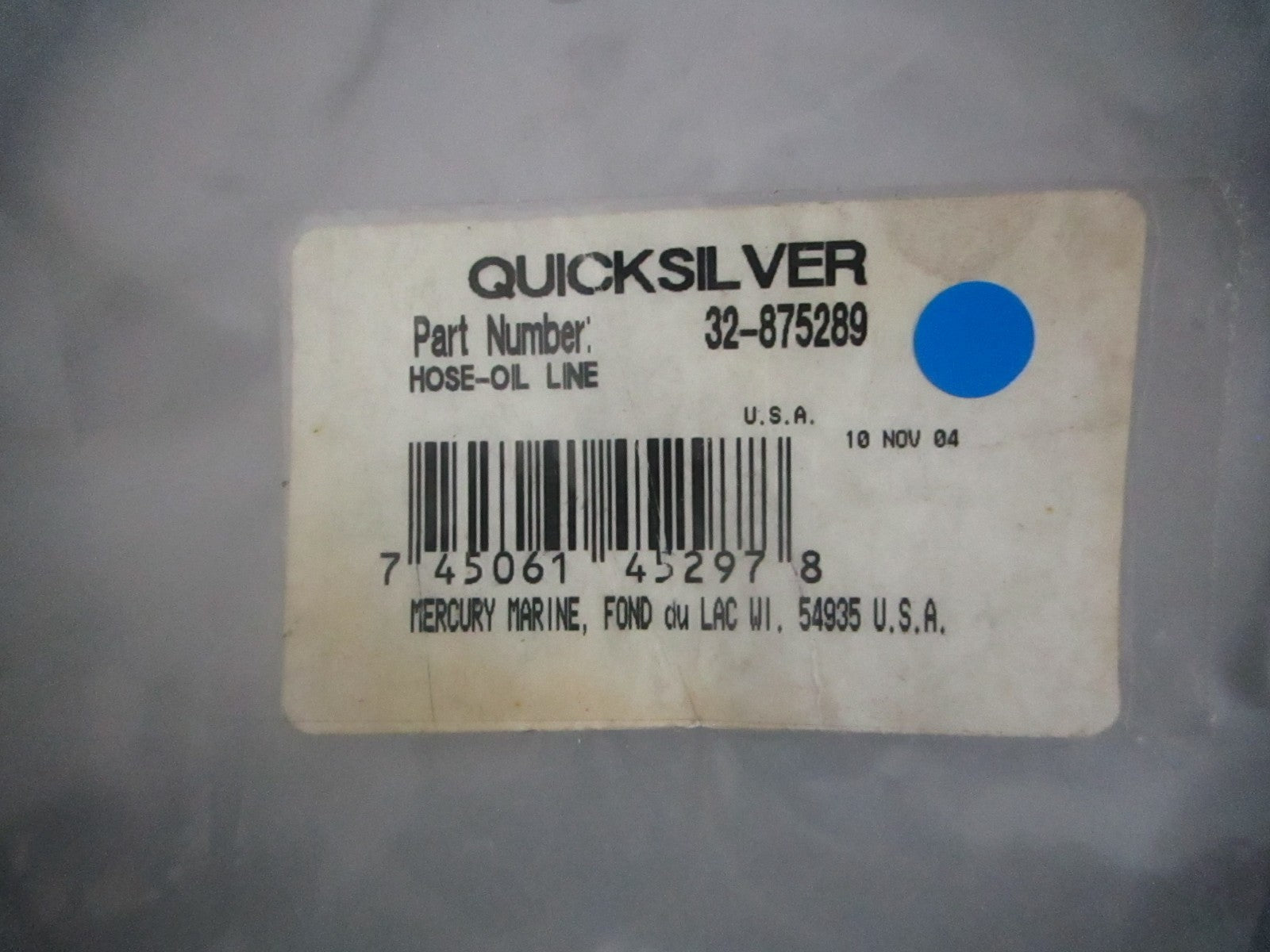 *NEW OEM* 0820 Mercury Quicksilver Oil Line Hose 32-875289