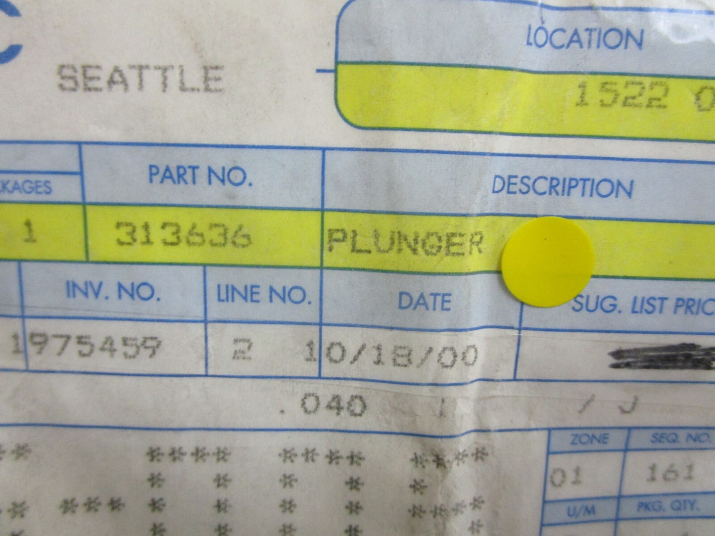 *NEW OEM* 0810 OMC Johnson Evinrude Plunger 313636 0313636