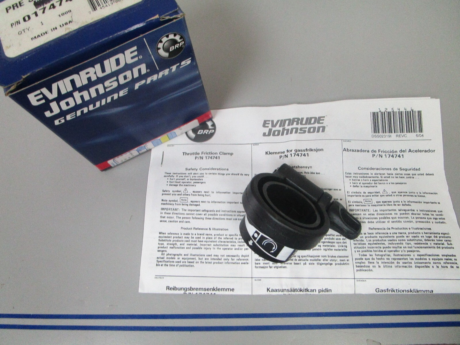 *NEW OEM* 0810 OMC Johnson Evinrude Pre Set Throttle Assembly 174741 0174741