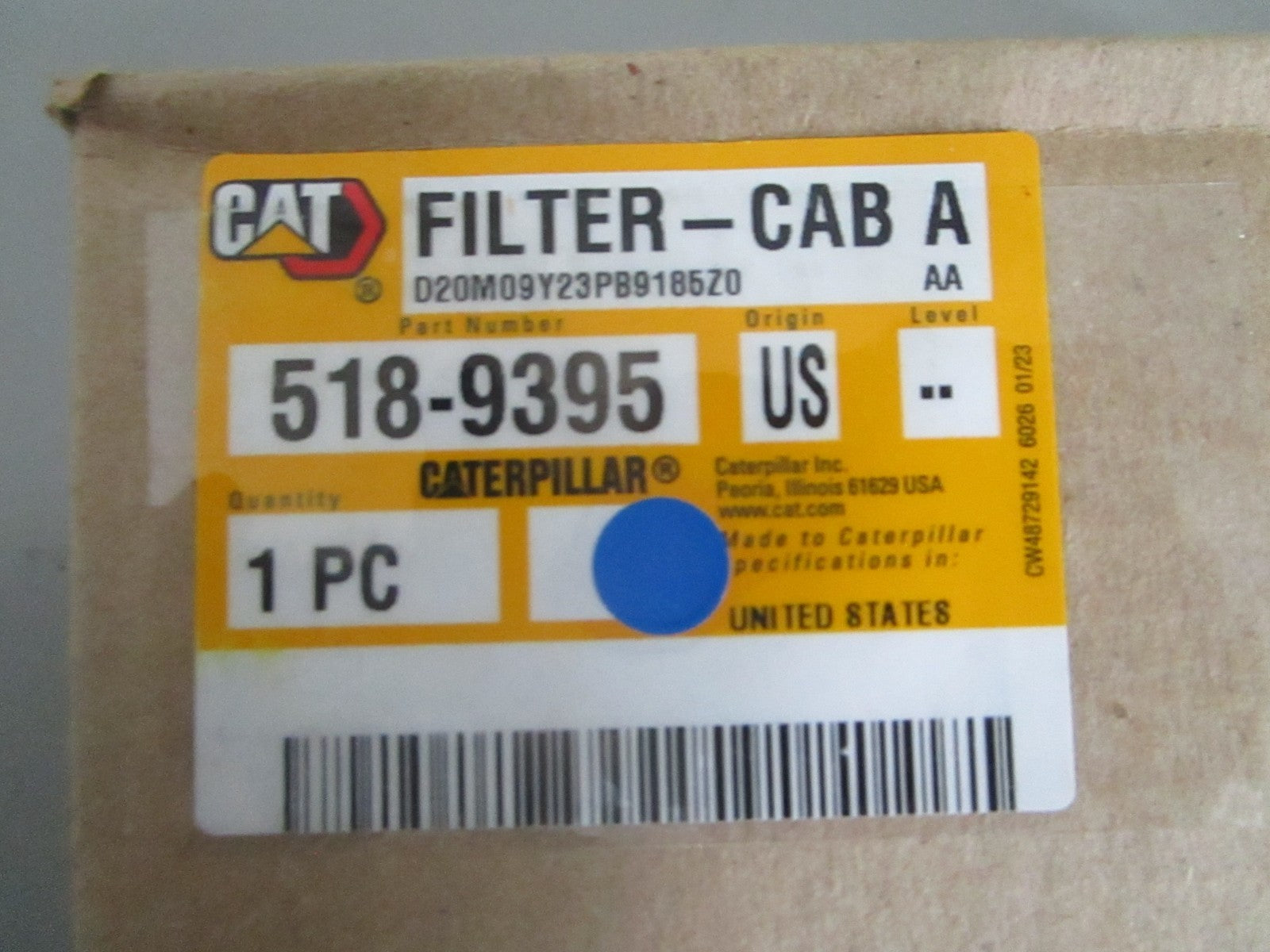 *NEW OEM* 0820 CAT Cabin Air Filter 518-9395