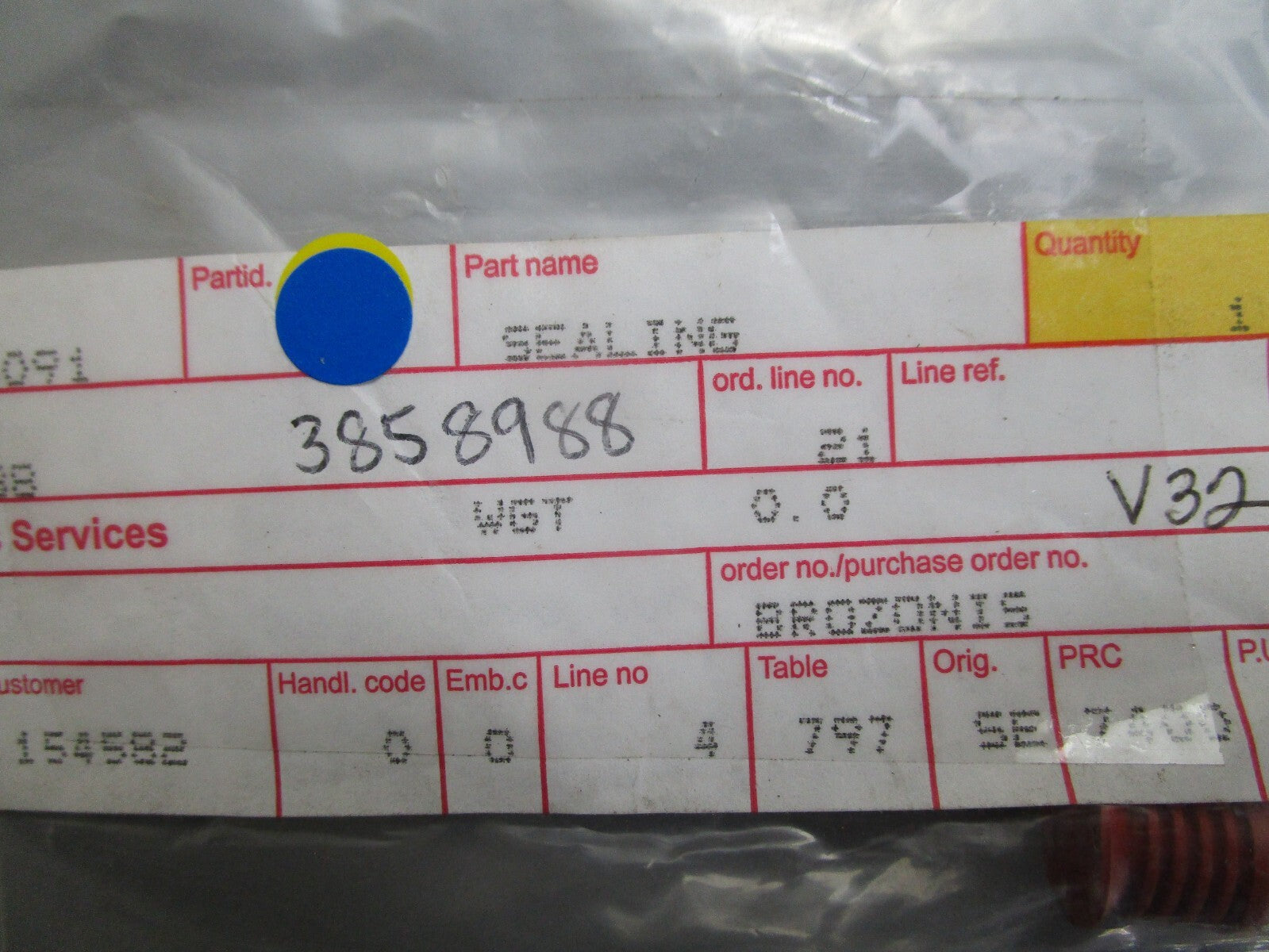 *NEW OEM* 0720 Volvo Penta Seal 3858988