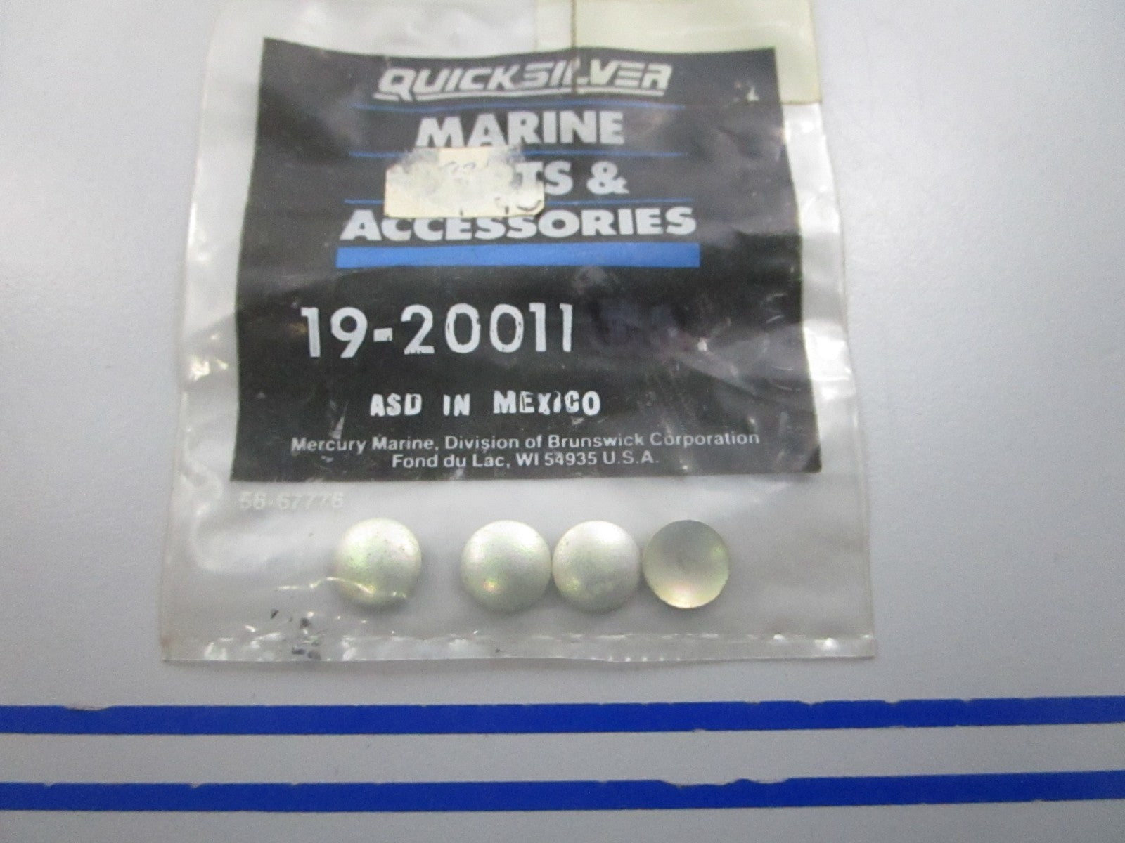 NEW OEM (LOT OF 4) 19-20011 Mercury Quicksilver Welch Plug 0810