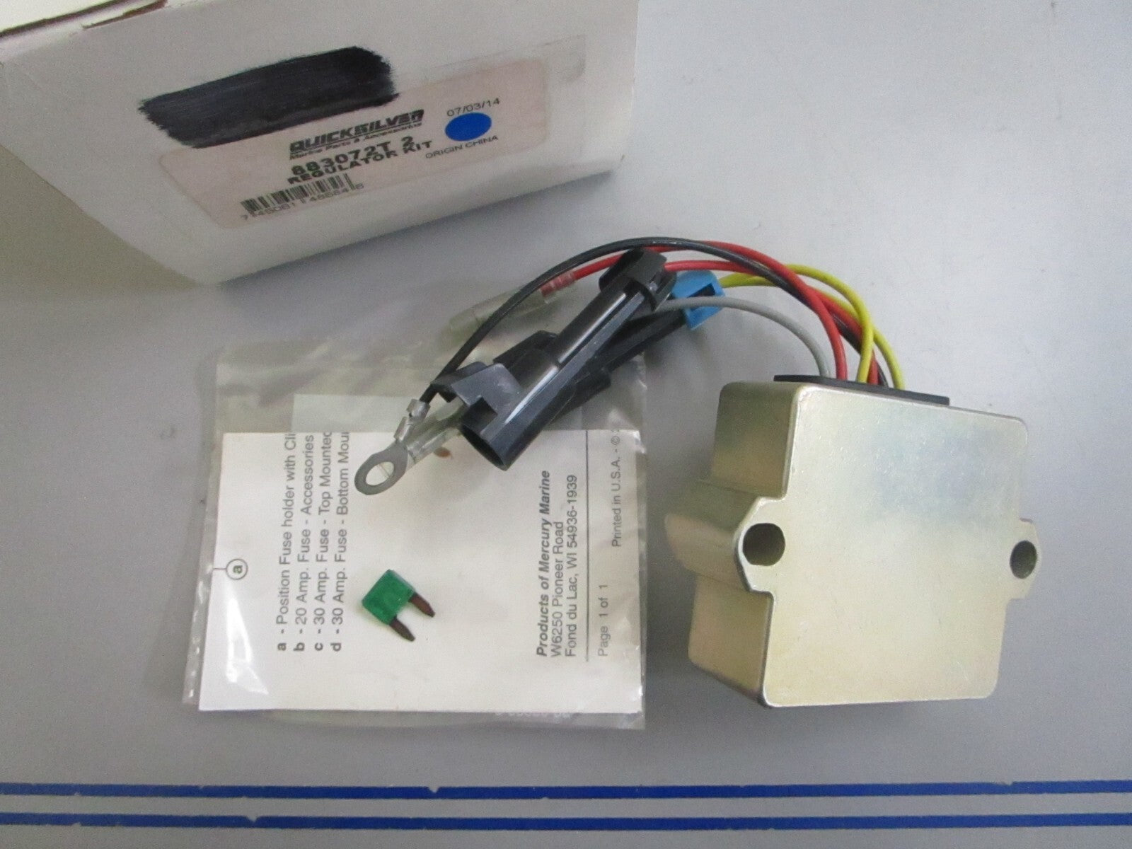 *NEW OEM* 0820 Mercury Quicksilver Regulator Kit 883072T2