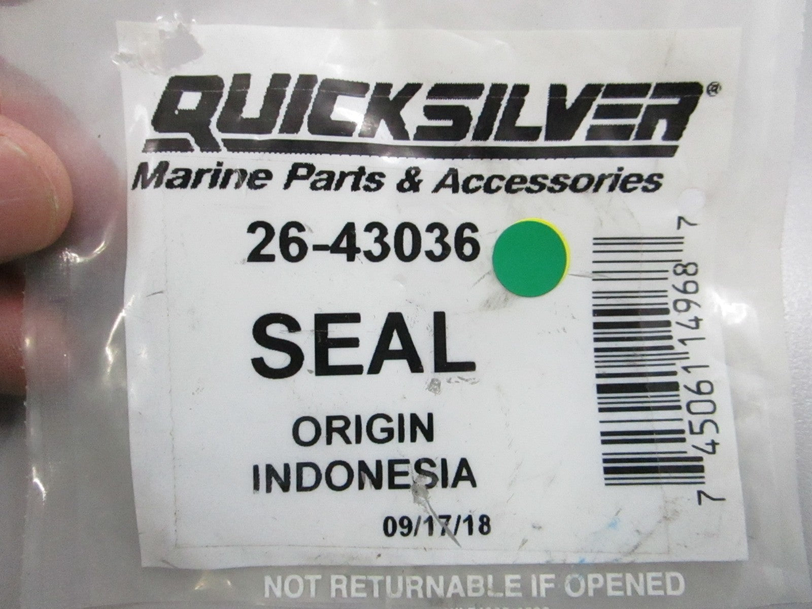 NEW OEM 26-43036 Mercury Quicksilver Seal 0810
