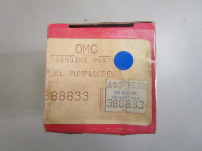 *NEW OEM* 0810 OMC Johnson Evinrude Fuel Pump & Screw 388833 0388833