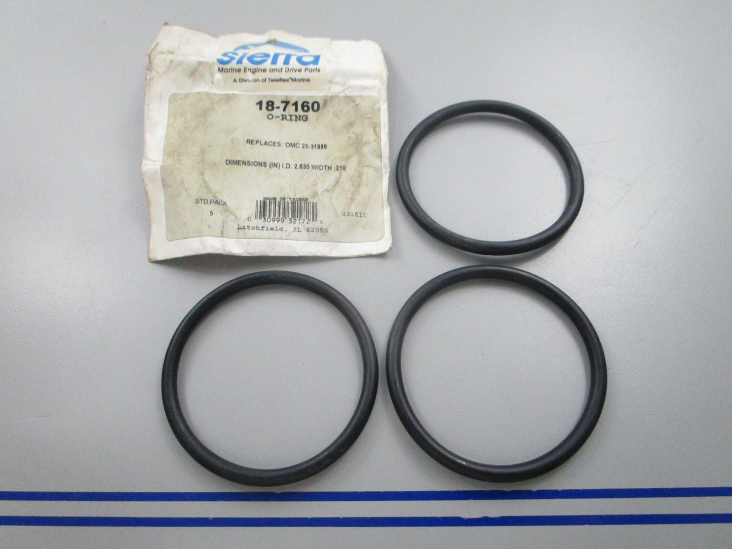 NEW (LOT OF 3) 18-7160 Replaces: Mercury 25-31986 Sierra O-Ring 0810