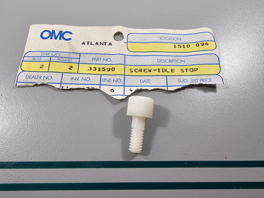 NEW OEM 331590 0331590 OMC Johnson Evinrude Idle Stop Screw 0810