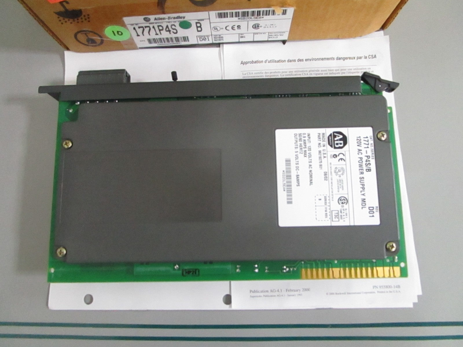 Allen-Bradley 1771-P4S PLC-5 Power Supply 120VAC 8A 5VDC Ser B NEW OEM 0820