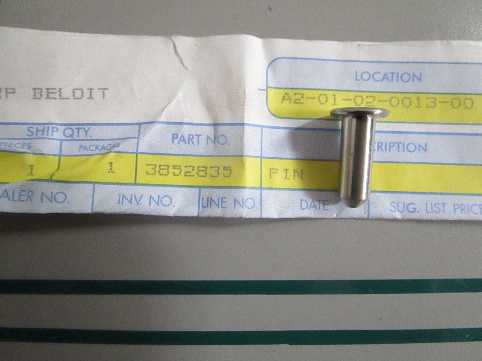 NEW OEM 3852835 OMC Johnson Evinrude Pin 0820