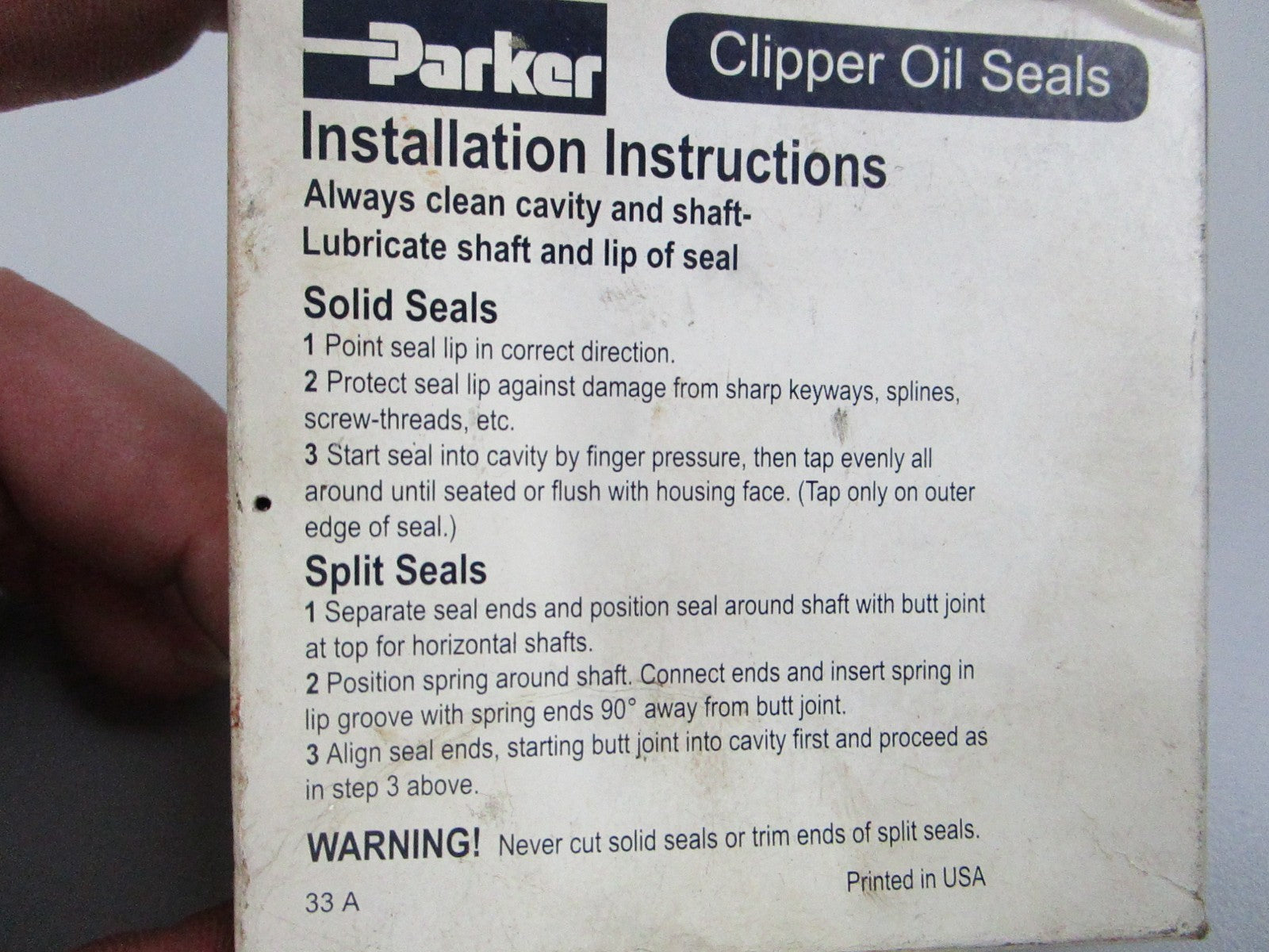 NEW OEM 11603-H1L5 Parker Clipper Oil Seal 0810