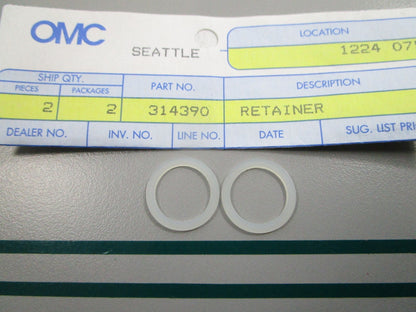 NEW OEM (LOT OF 2) 314390 0314390 OMC Johnson Evinrude Retainer 0810