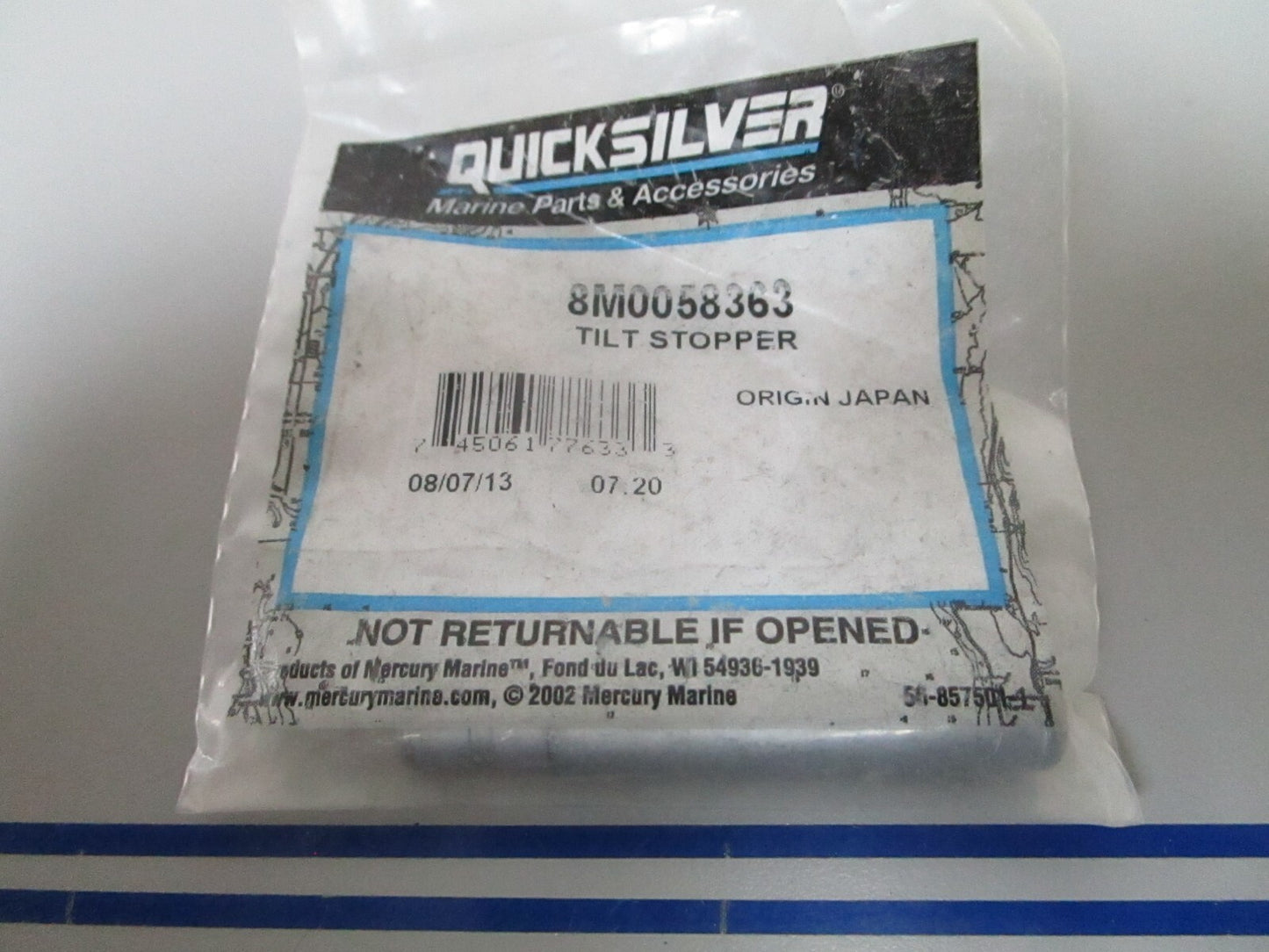 *NEW OEM* 0810 Mercury Quicksilver Tilt Stopper 8M0058363