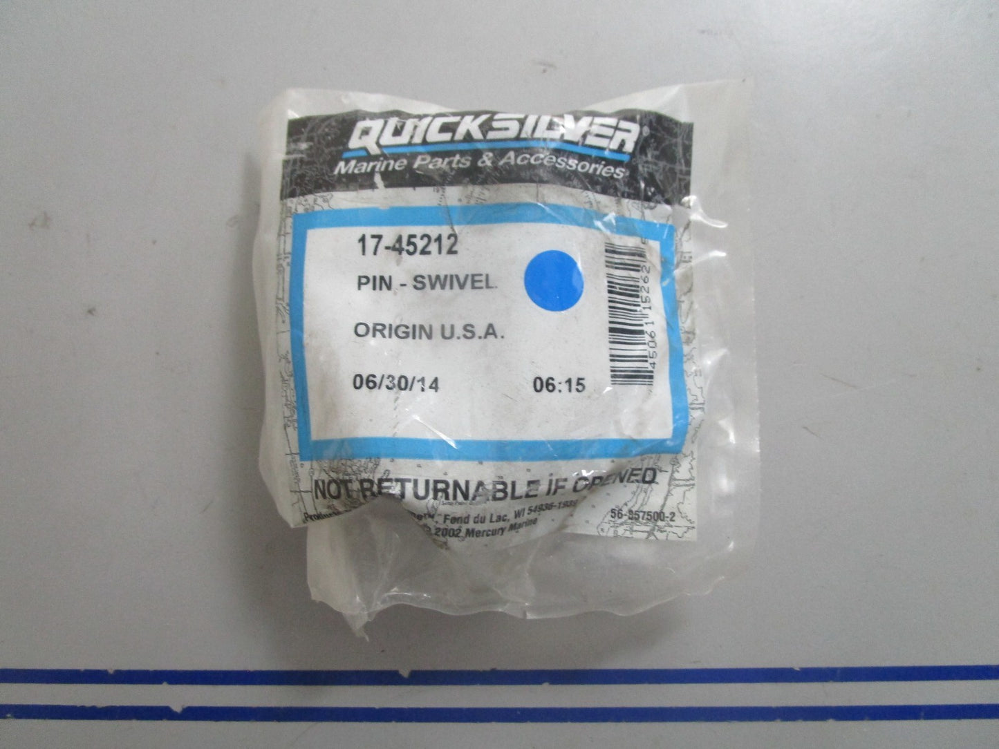 *NEW OEM* 0810 Mercury Quicksilver Swivel Pin 17-45212