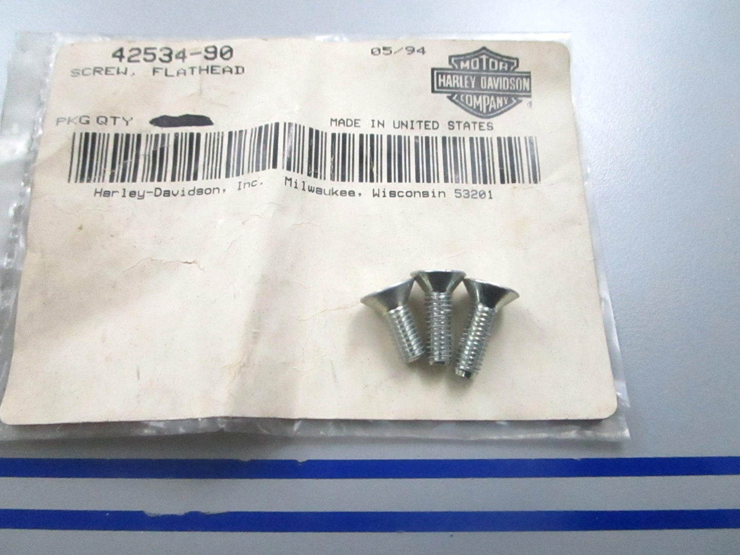 *NEW OEM* (LOT OF 3) 0810 Harley Davidson Flat Head Screw 42534-90