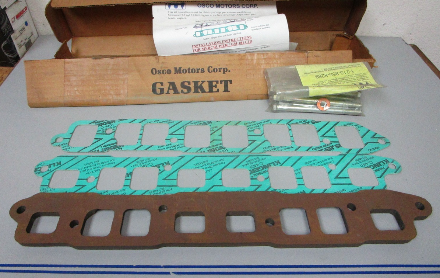 NEW MO4-HOK Replaces: Mercruiser 2.5 3.0 GM 181 CID OSCO Manifold Kit 0720