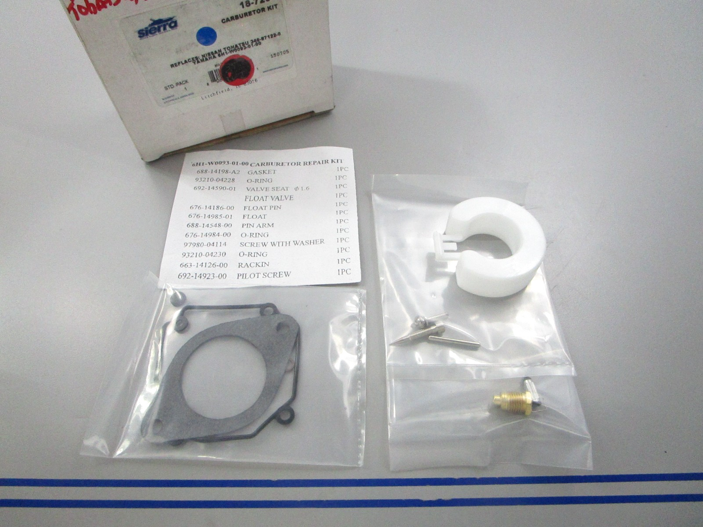 NEW 18-7291 Replaces: 346-87122-0 6H1-W0093-01-00 Sierra Carburetor Kit 0810