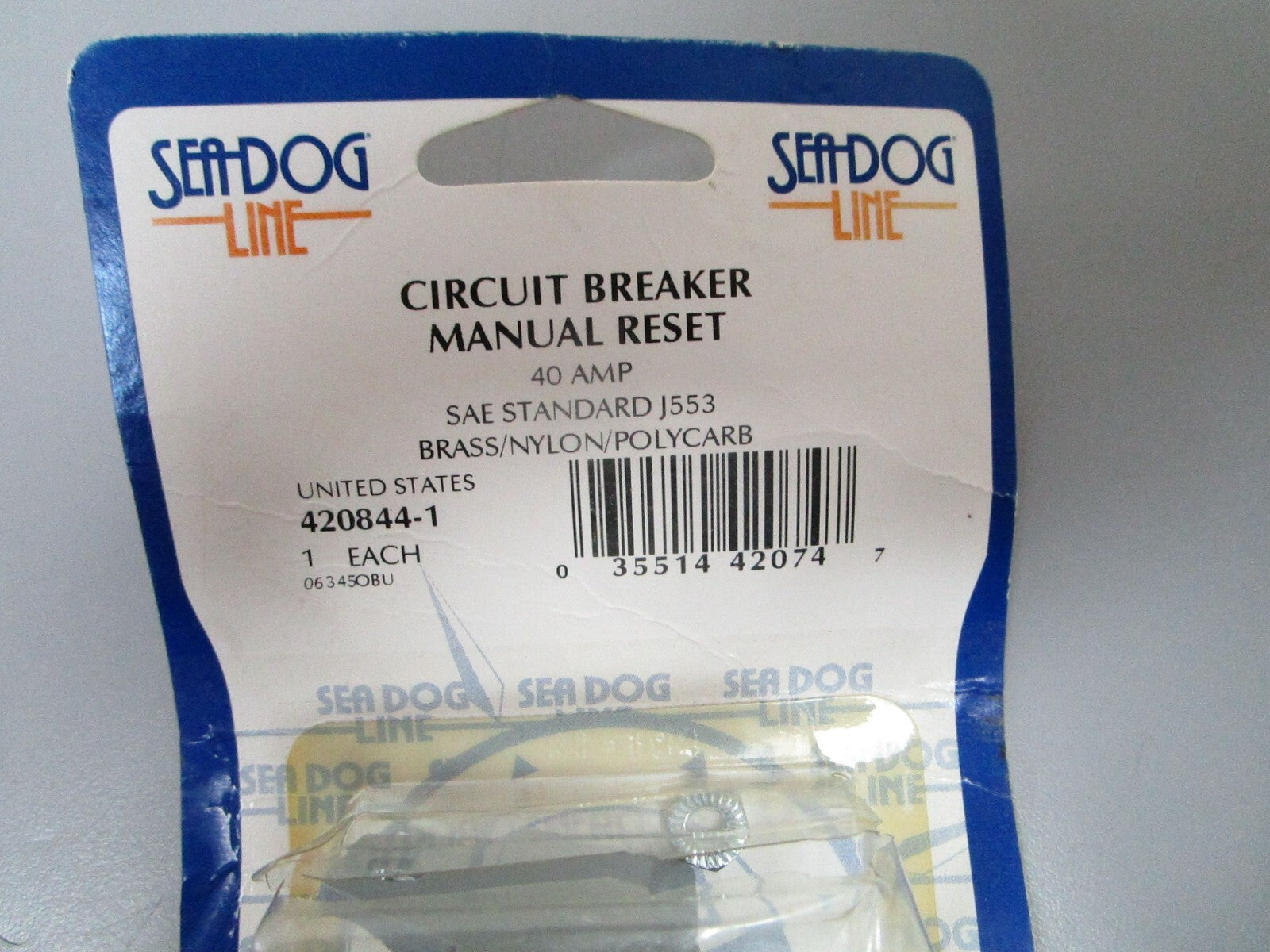 *NEW* 0770 SeaDog Line Brass/ Nylon/ Polycarb 40A Circuit Breaker 420844-1