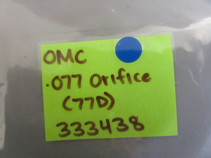 *NEW OEM* 0810 OMC Johnson Evinrude .077 Orifice (77D) 333438 0333438