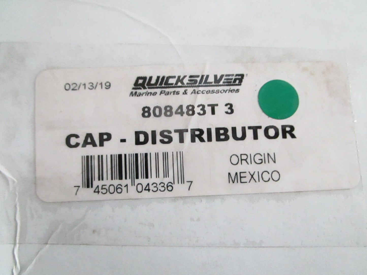 NEW OEM 808483T3 Mercury Quicksilver Distributor Cap 0820