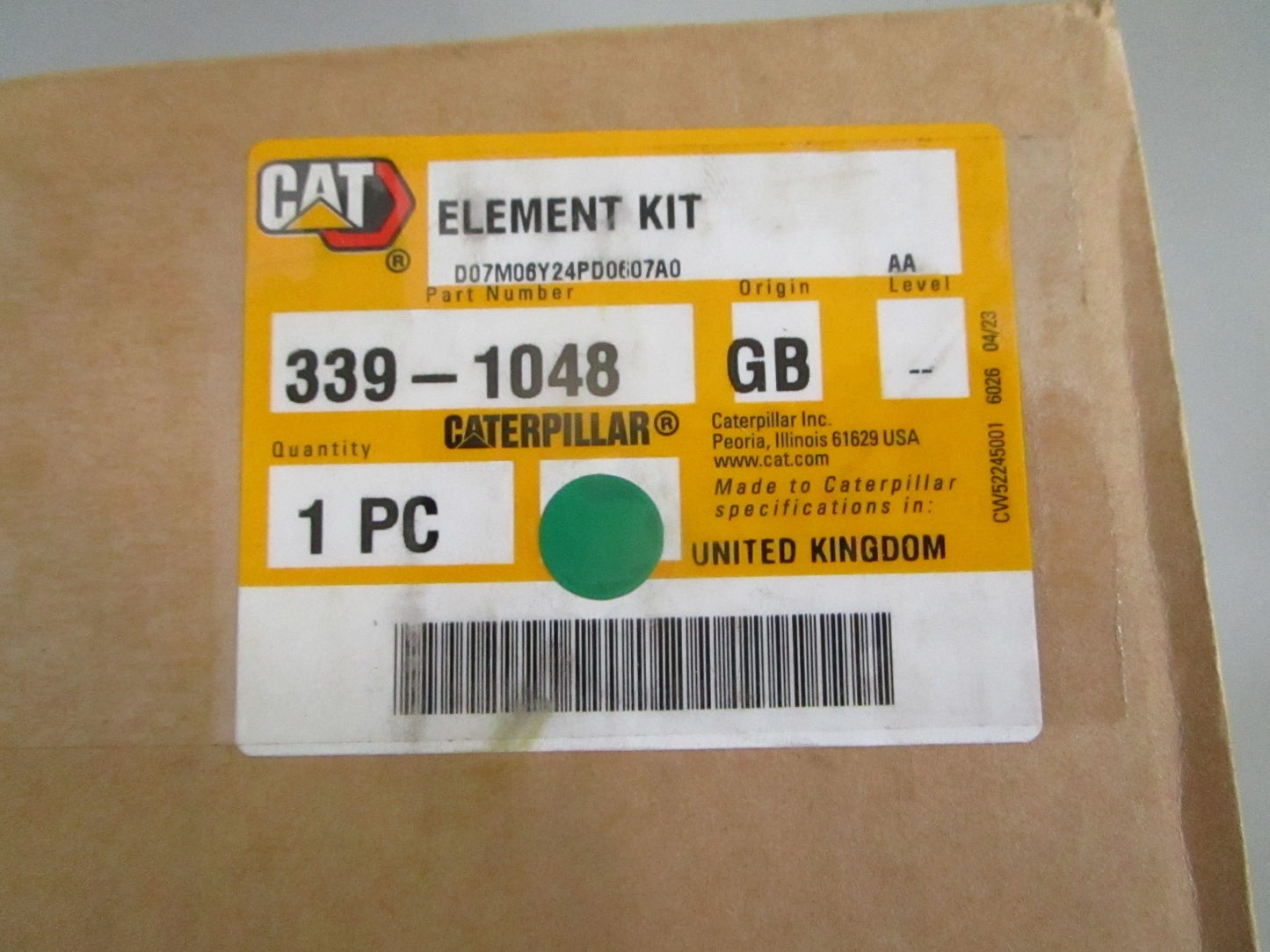 Caterpillar 339-1048 NEW OEM Crankcase Breather Filter Kit C4.4 Excavator 0820