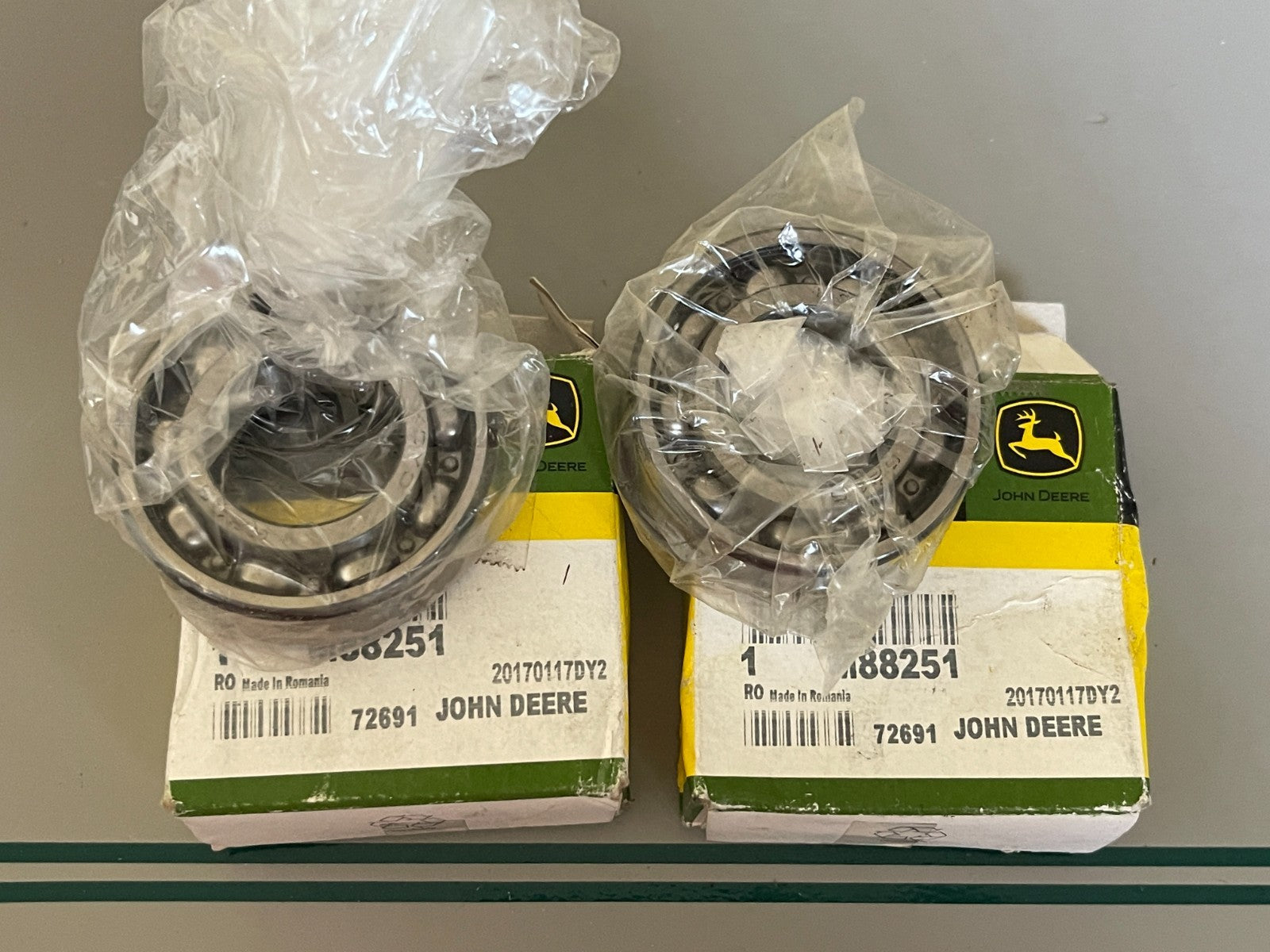 John Deere M88251 NEW OEM Spindle Ball Bearing 25x52x15mm (LOT OF 2) 0720