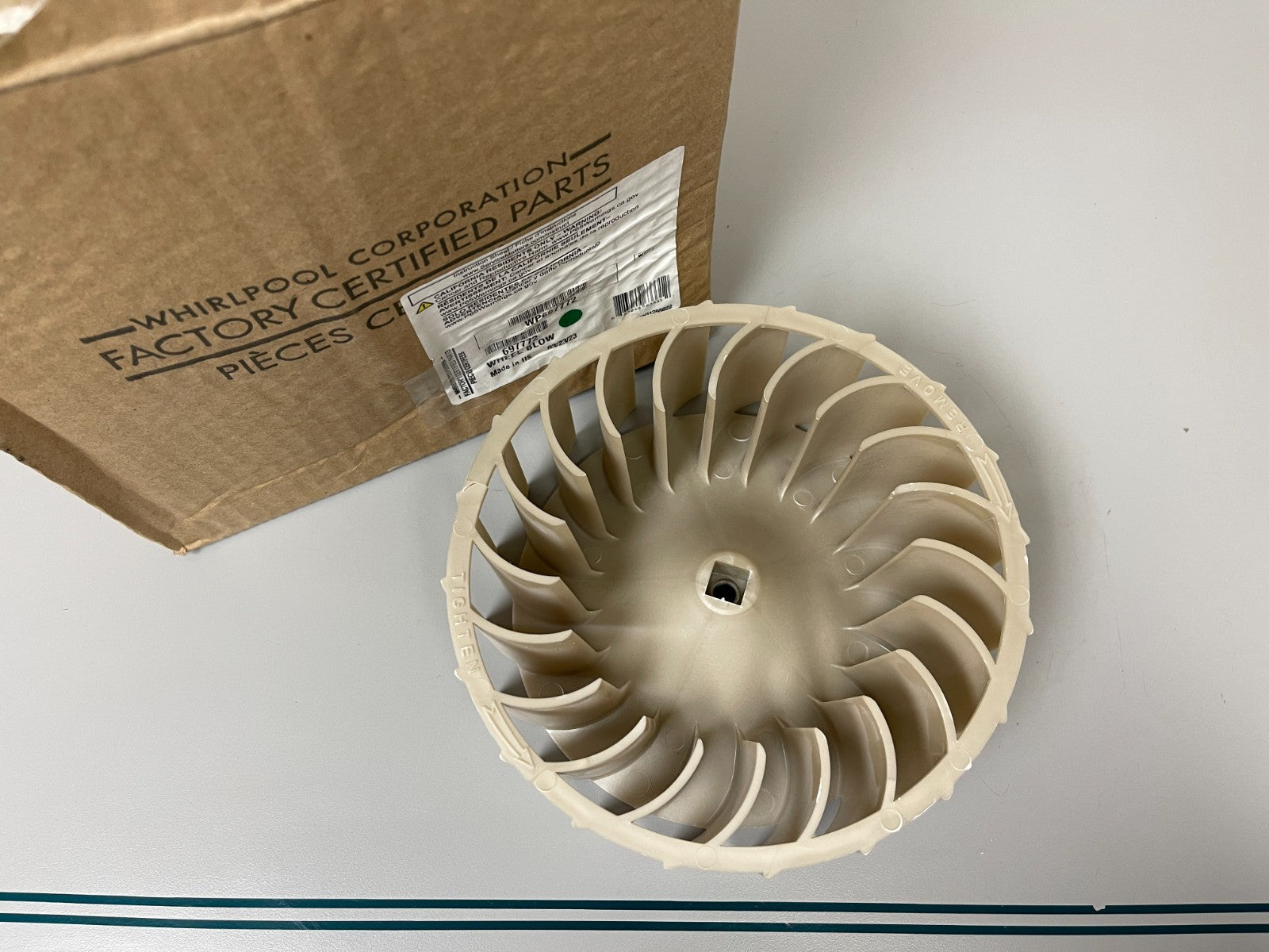 Whirlpool NEW OEM Dryer Blower Wheel WP697772 Maytag Kenmore KitchenAid 0720