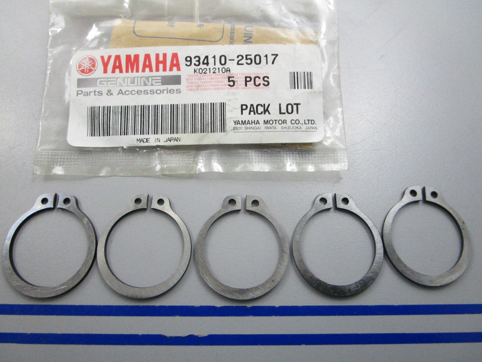 NEW OEM (LOT OF 5) 93410-25017-00 Yamaha Circlip 0810