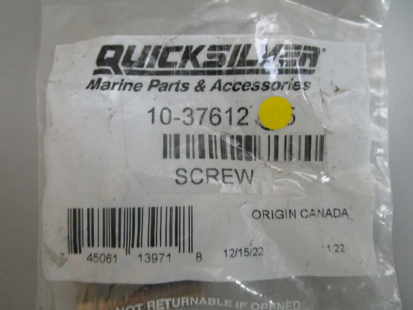 *NEW OEM* (LOT OF 5) 0750 Mercury Quicksilver SCREW 10-37612