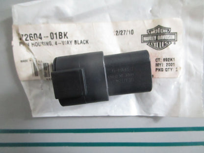 NEW OEM 72604-01BK Harley-Davidson 4-Wy Black Pin Housing 0820