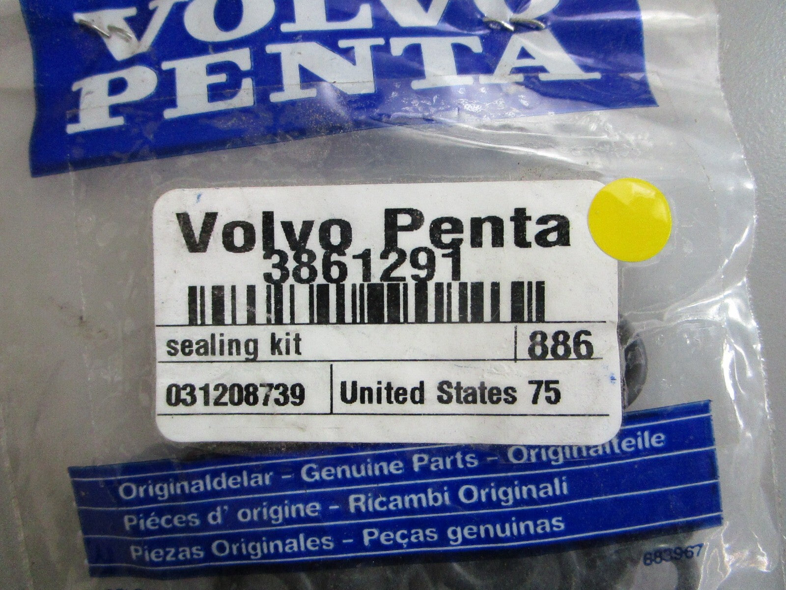 *NEW OEM* 0820 Volvo Penta Sealing Kit 3861291