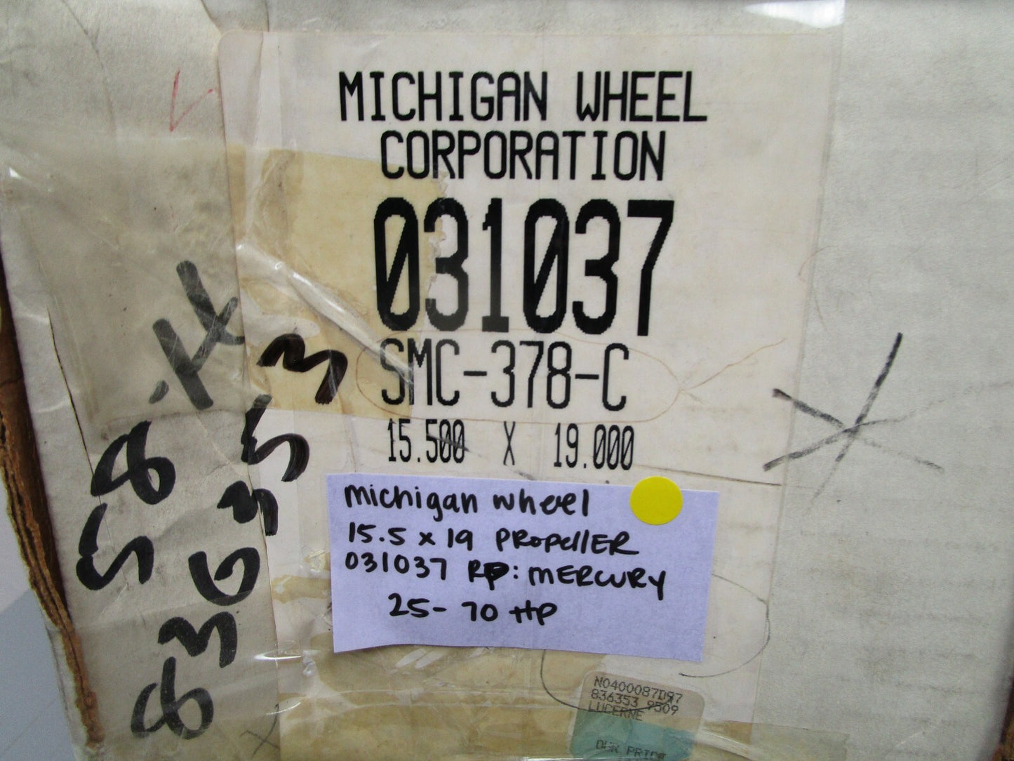 *NEW* 0720 Michigan Wheel 15.5 x 19 Propeller 031037 Replace: Mercury 25 - 70 hp