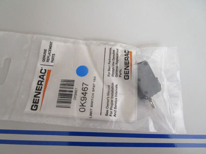 *NEW OEM* 0720 Generac 16 AMP Limit Light Switch 0K9467