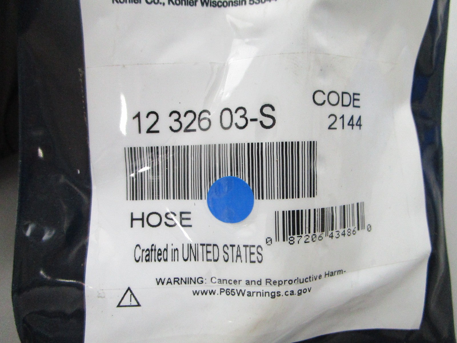 NEW OEM Kohler Hose 12 326 03-S 0810