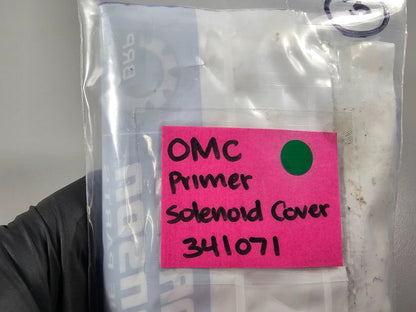NEW OEM 341071 0341071 OMC Johnson Evinrude Primer Solenoid Cover 0810