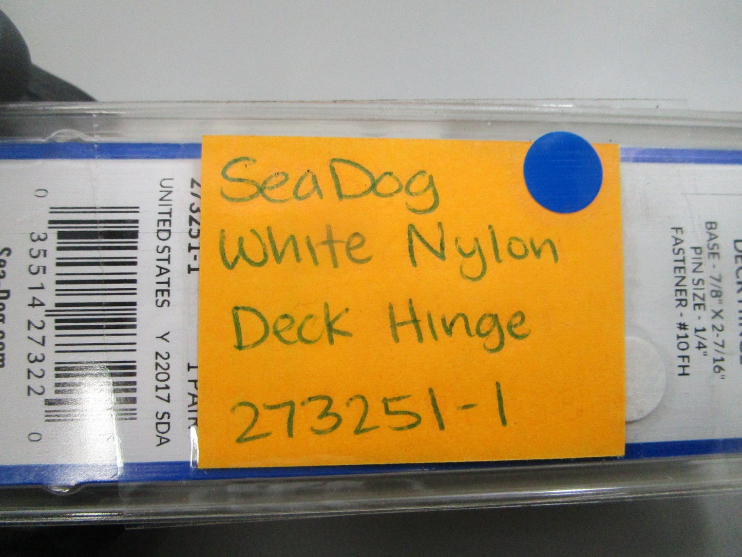 *NEW* 0810 Sea-Dog White Nylon Deck Hinge 273251-1