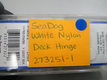 *NEW* 0810 Sea-Dog White Nylon Deck Hinge 273251-1