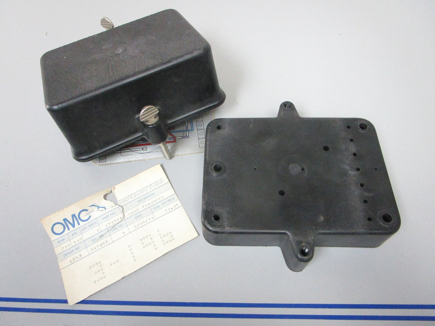 NEW OEM 173586 OMC Johnson Evinrude 78'- 92' Electrical Cover & Transfer Ay 0720
