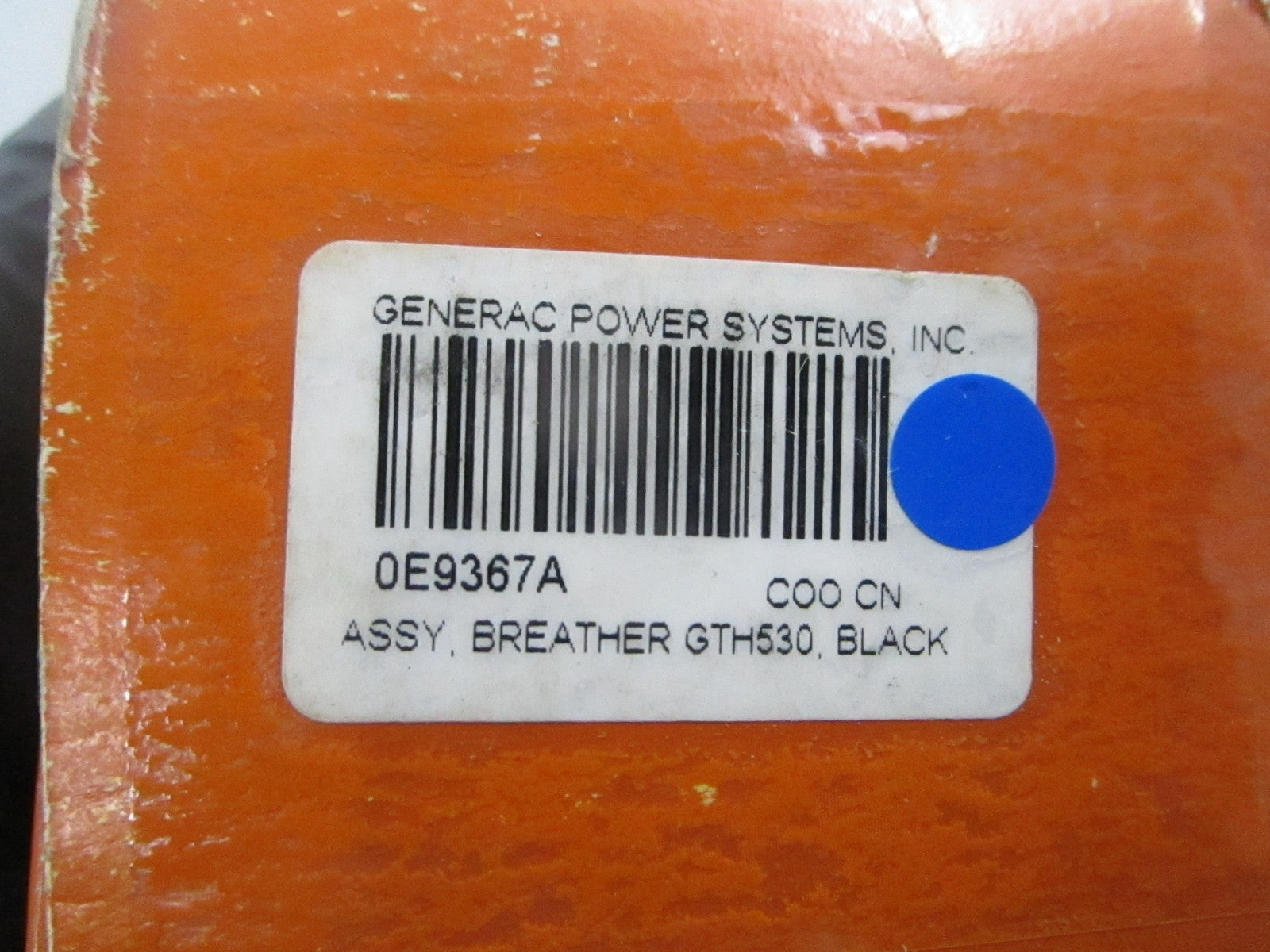 *NEW OEM* 0810 Generac Black Breather GTH530 Ay 0E9367A