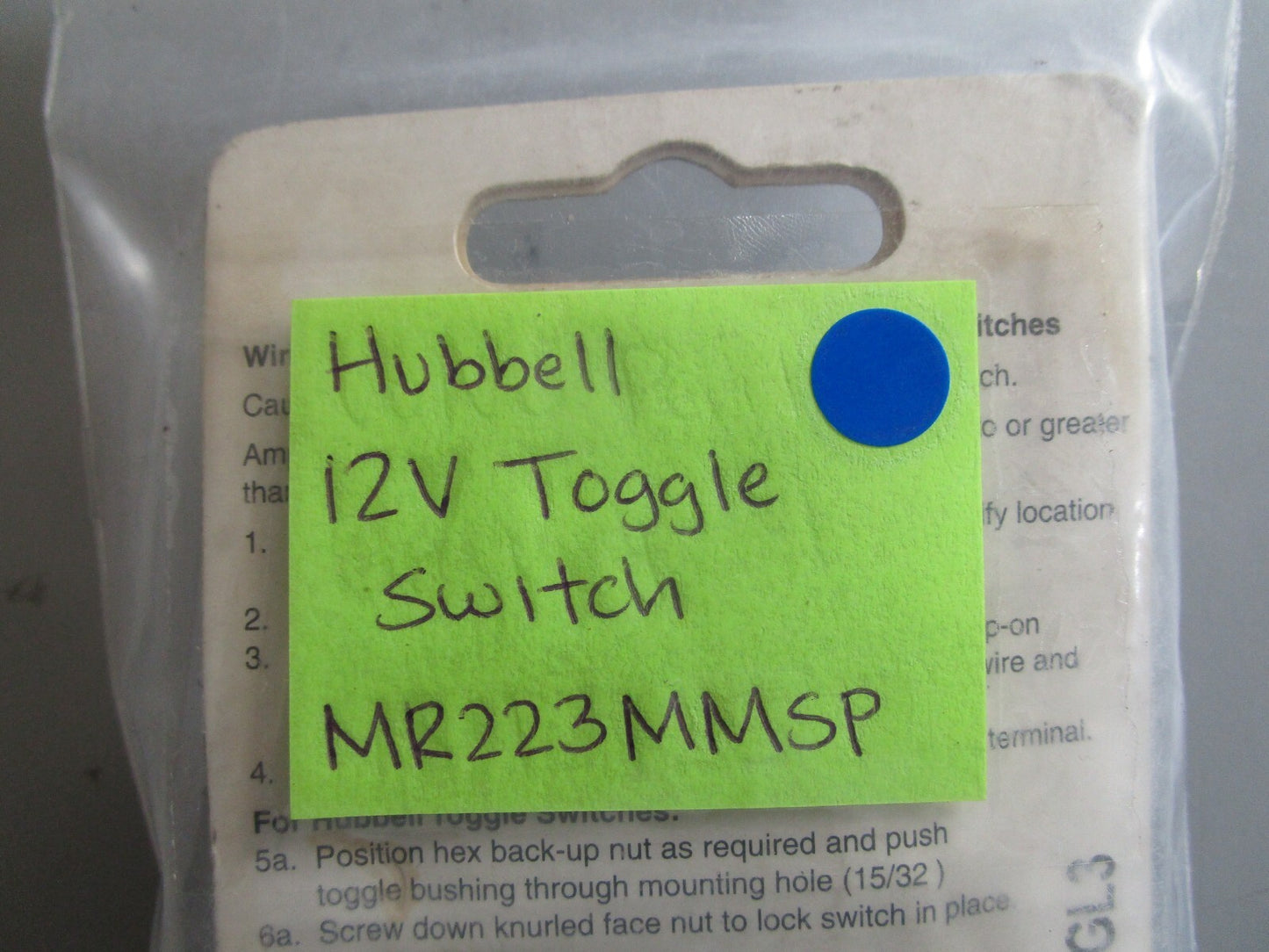 *NEW* 0810 Hubbell 12V Toggle Switch MR223MMSP