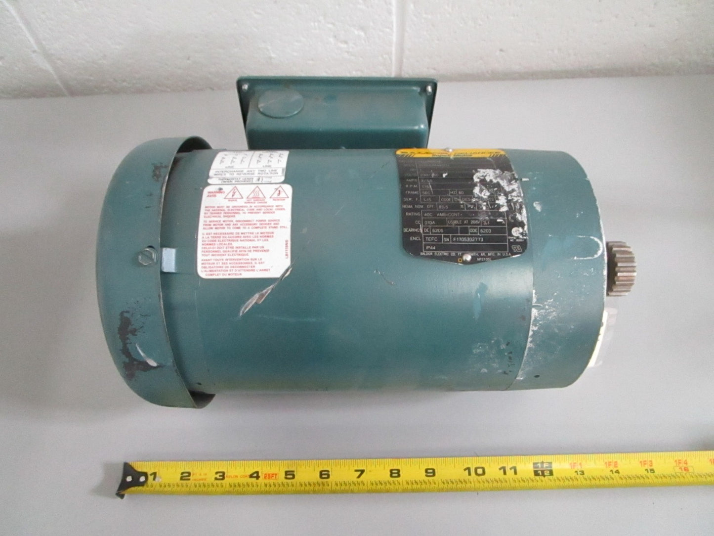 Baldor Super-E VEUHM3546 1HP 1760RPM 3PH 460V TEFC 56C Motor NOS NEW OEM 0820