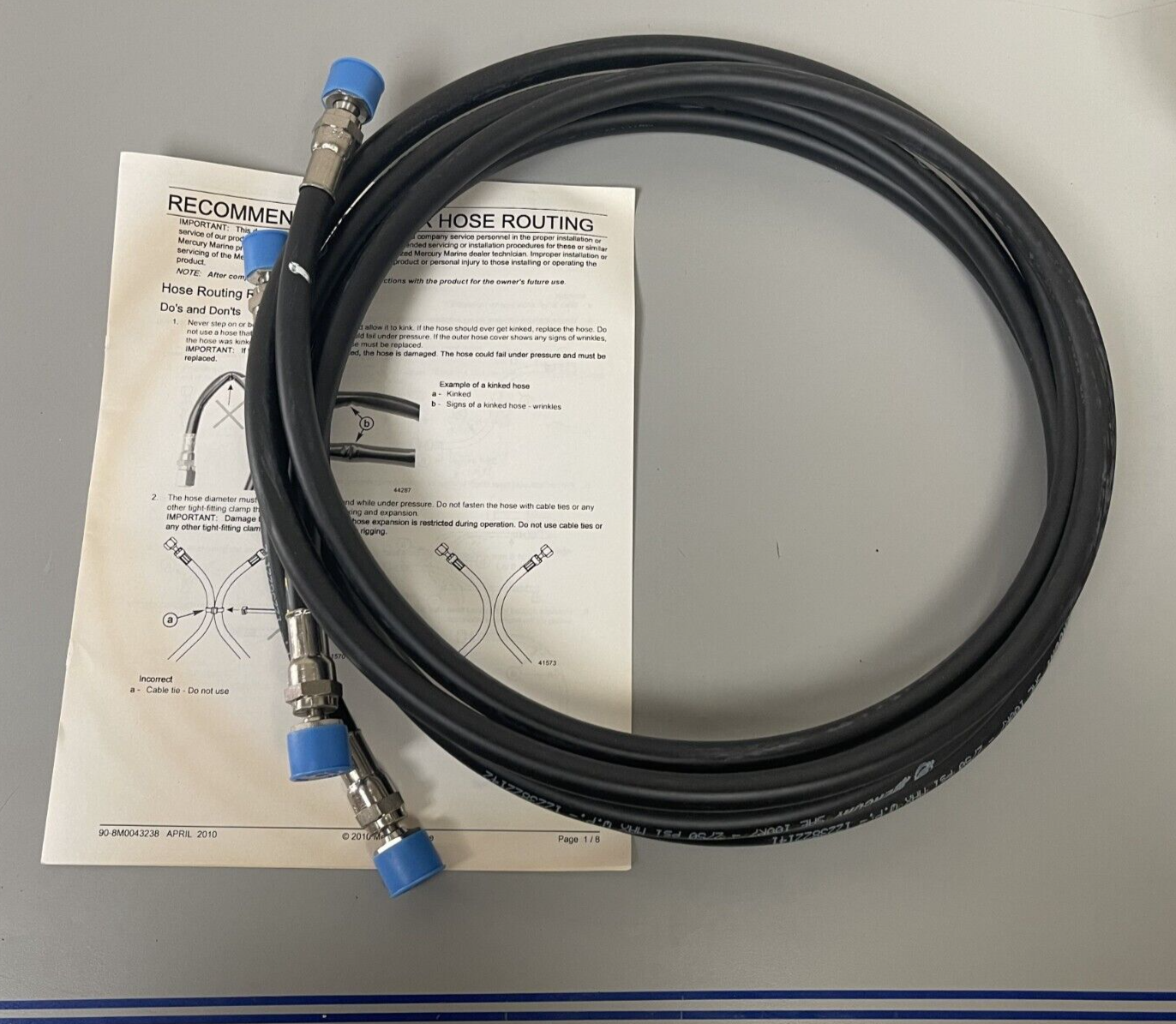 *NEW OEM* 0670 Mercury Power Steering 7ft Hose Kit 8M0046919