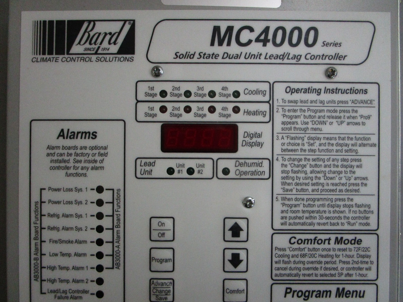 *NEW* 0820 Bard Solid State Dual Unit Lead/Lag Controller MC4000-B