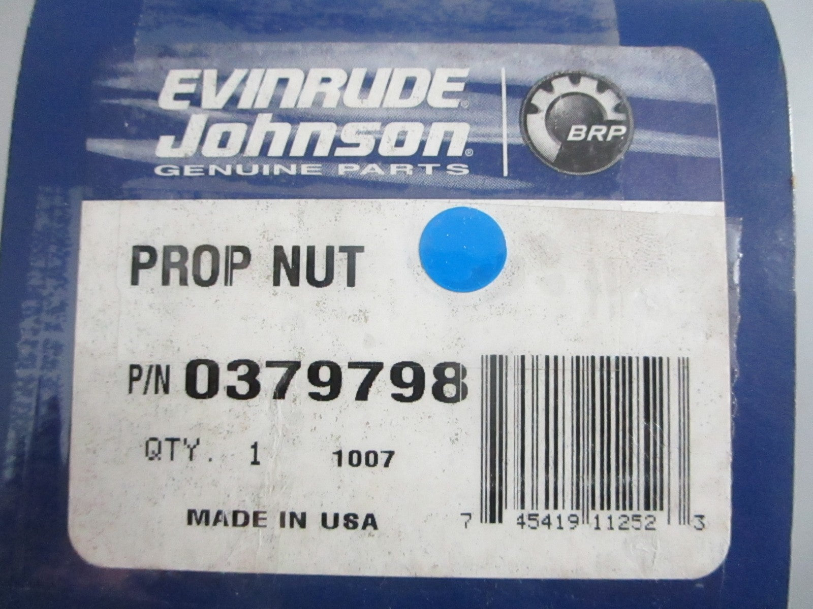 NEW OEM 379798 0379798 OMC Johnson Evinrude Prop Nut 0820