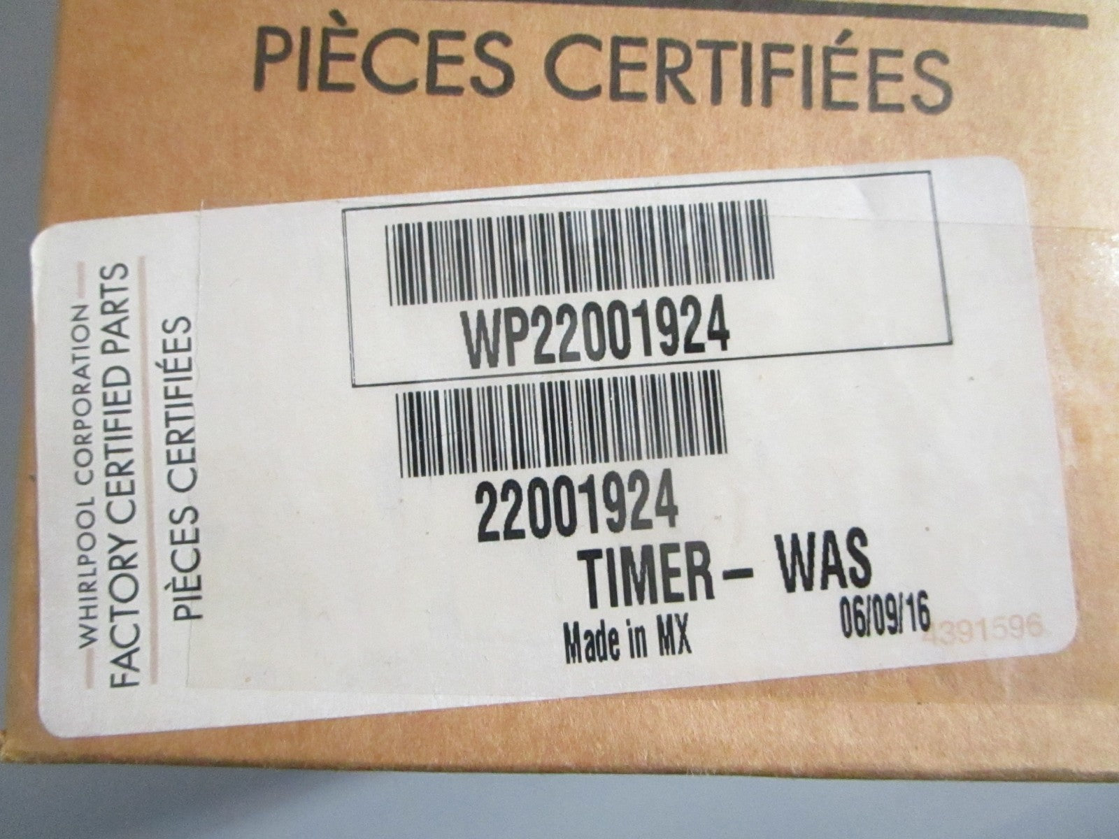 NEW OEM WP22001924 22001924 Whirlpool Washer Timer 0820