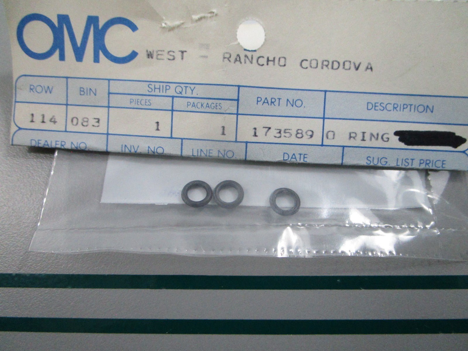 NEW OEM (LOT OF 3) 173589 0173589 OMC Johnson Evinrude O-Ring 0810