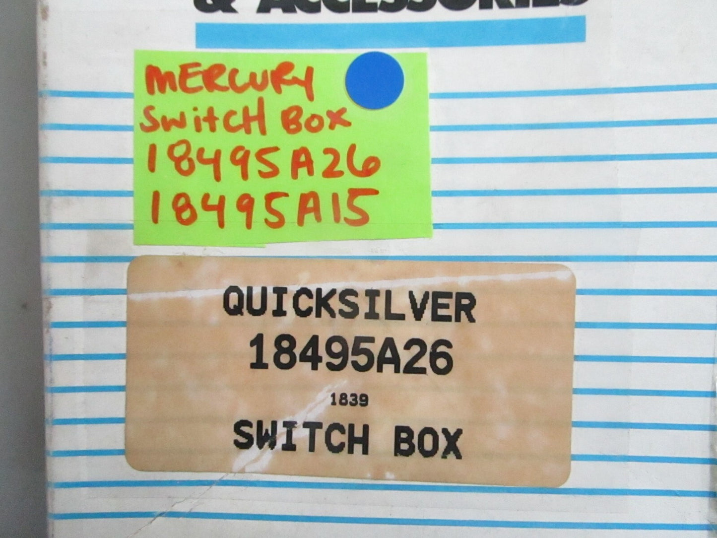 *NEW OEM* 0820 Mercury Quicksilver Switch Box 18495A26 18495A15