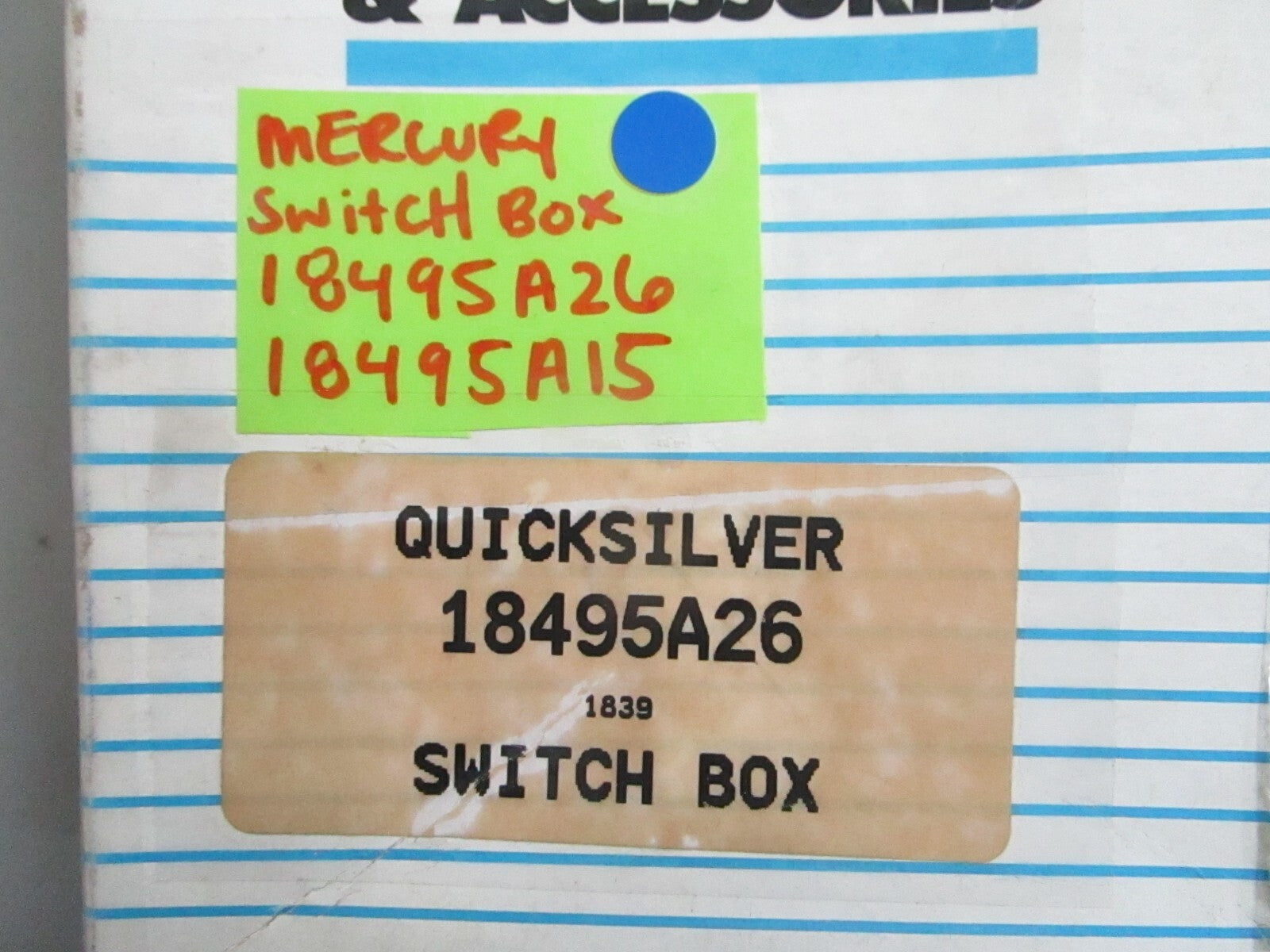 *NEW OEM* 0820 Mercury Quicksilver Switch Box 18495A26 18495A15
